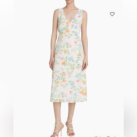 NEW Wayf Dahlia Floral Midi-Dress in Vintage Floral Size M - Picture 1 of 14